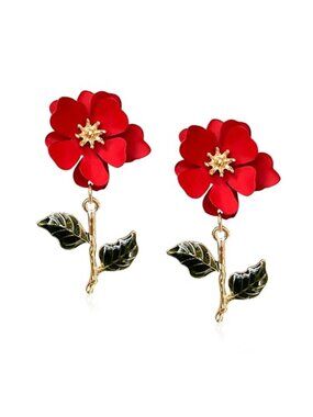 Boho Flower Stud Earrings for Women Flower Shaped Daisy Earrings with Gold Bud